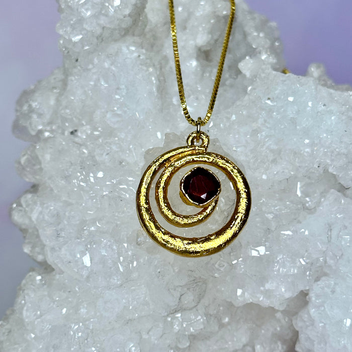 Ruby Sacred Spiral Pendant