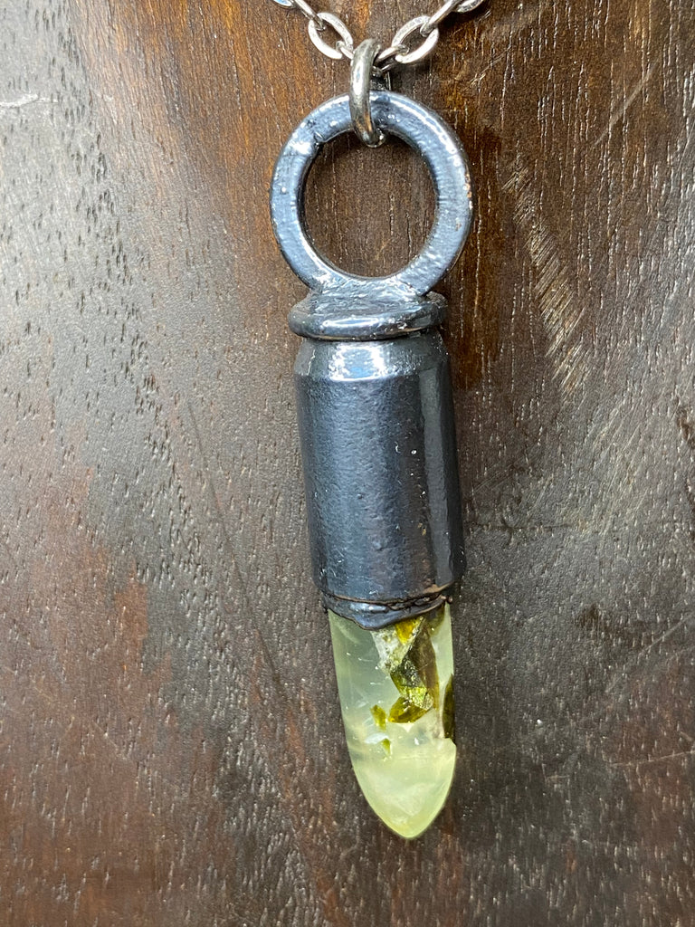 Nephrite Jade Bullet Necklace