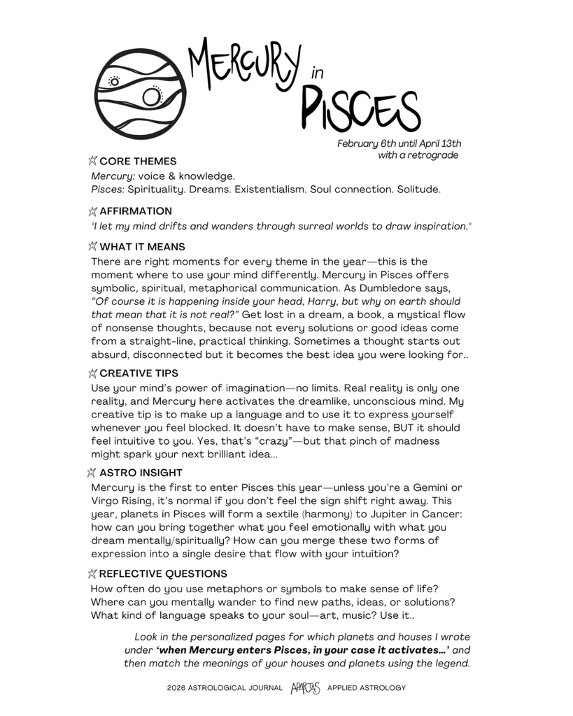 Personalized 2026 Astrological Journal