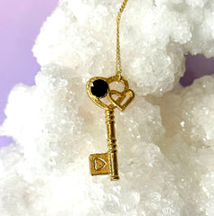 Deep Red Garnet Key Pendant