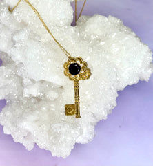 Deep Purple Amethyst Key Pendant