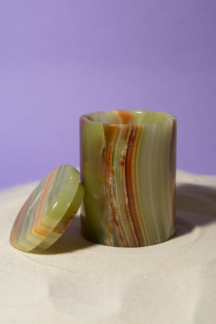 Banded Onyx Cylinder Jars