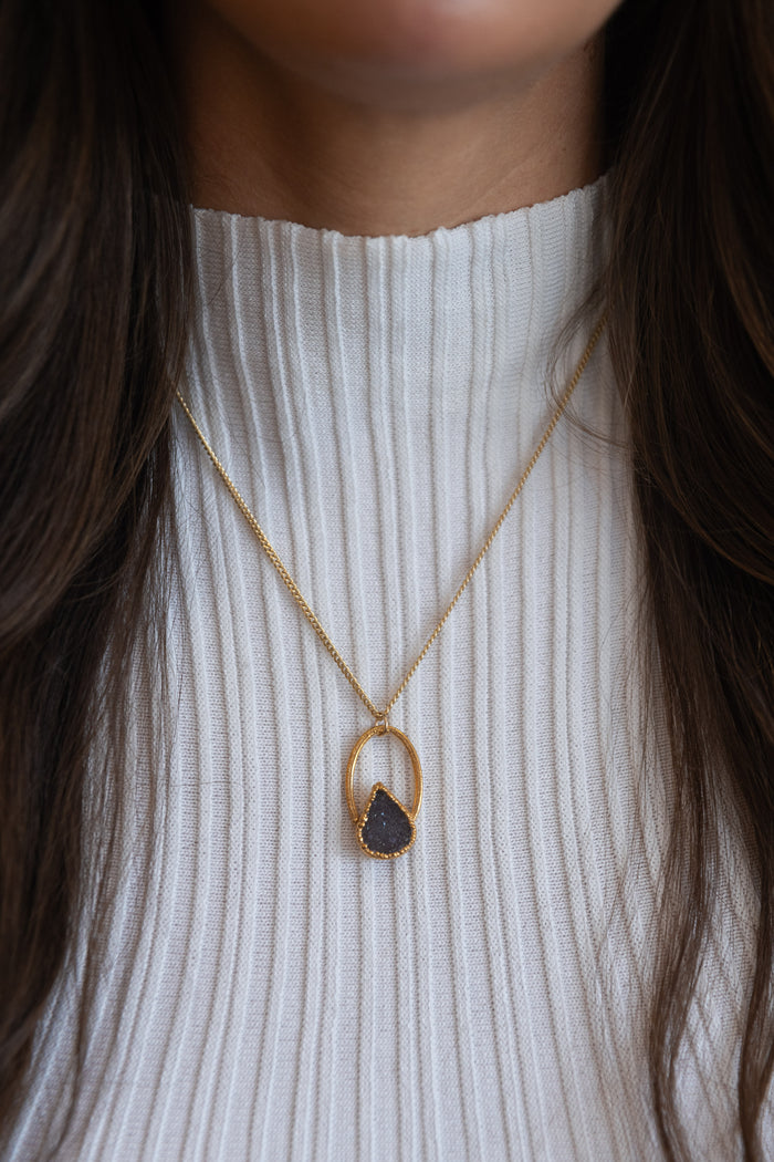 Oracle Collection: Amethyst Druzy on an 18" Gold-Filled Chain
