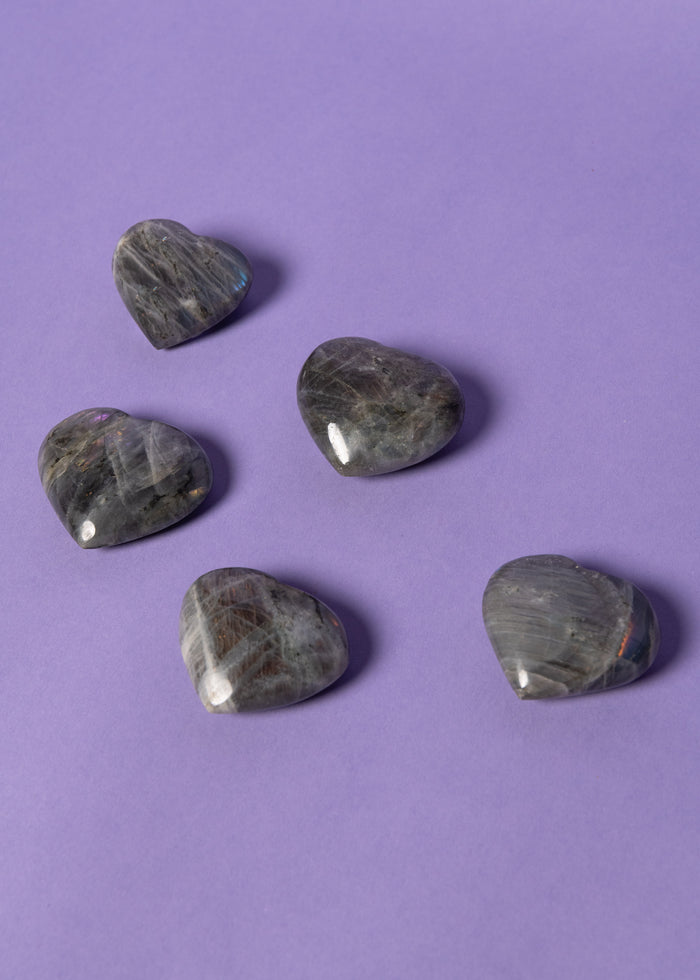 Labradorite Heart Palm Stone