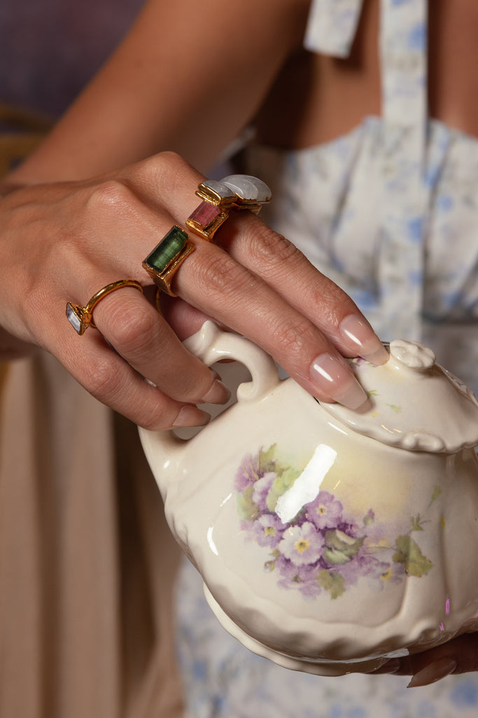 Tourmaline Double Ring