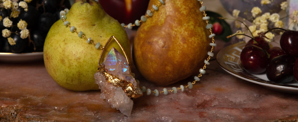 Angel Aura Spirit Quartz & Chalcedony Empress Pendant