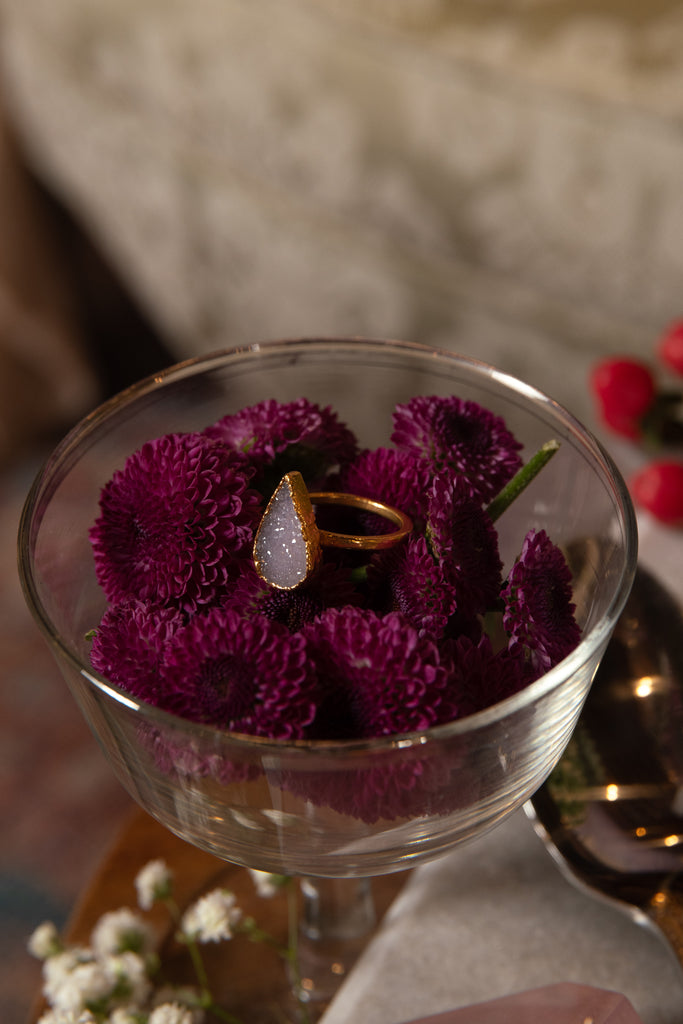 Druzy Amethyst Rings