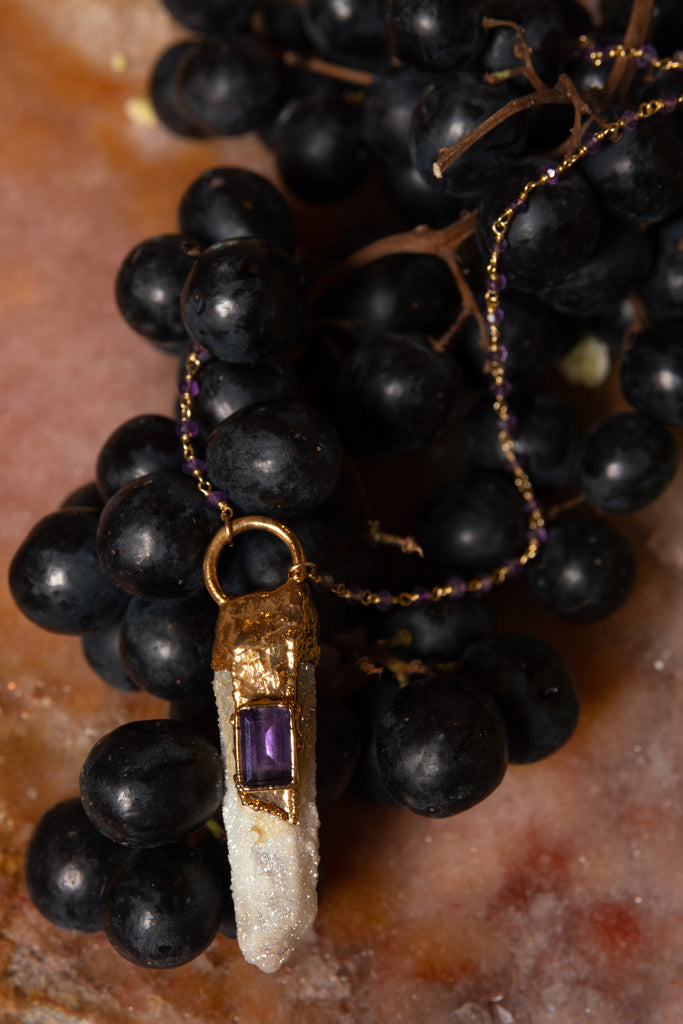 Angel Aura Druzy Quartz & Amethyst Empress Pendant