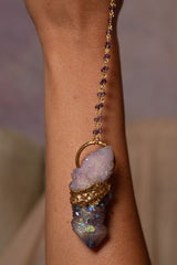 Lavender Aura Spirit Quartz & Amethyst Empress Pendant
