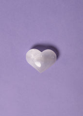 Selenite Puffy Hearts