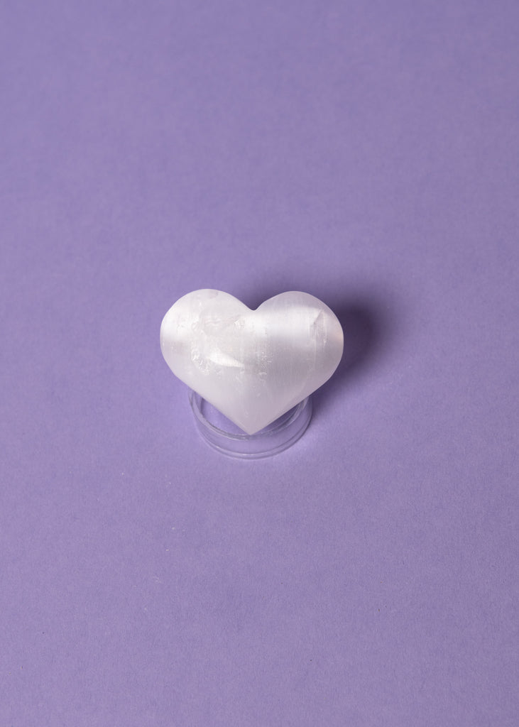 Selenite Puffy Hearts