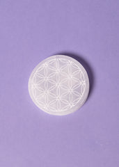 Flower of Life Selenite Charging Plates