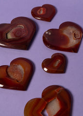 Carnelian Druzy Hearts
