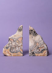 Zebra Calcite Bookends