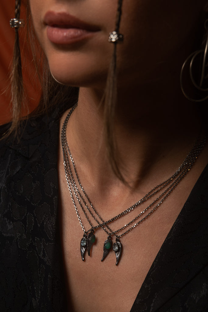 The Morrigan's Raven Wings of Protection Pendant