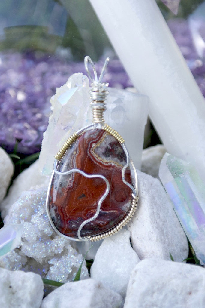 Ethereal: A Red Lace Agate Pendant