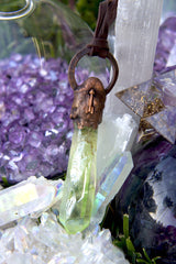 Helios: A Green Aura Quartz Pendant
