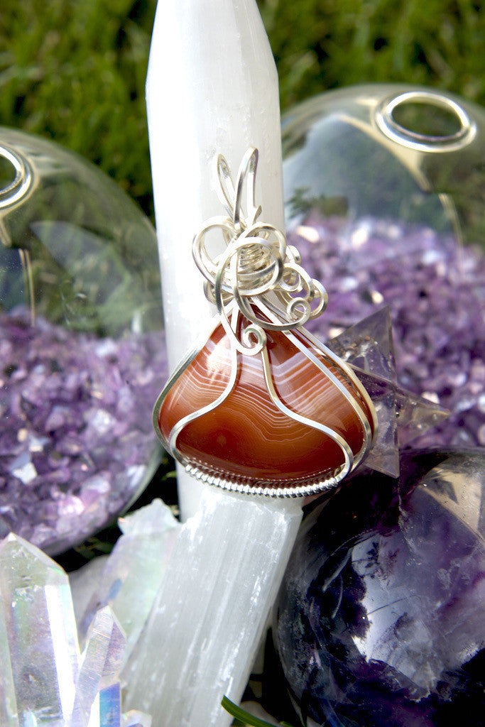 Courage: A Red Banded Agate Pendant