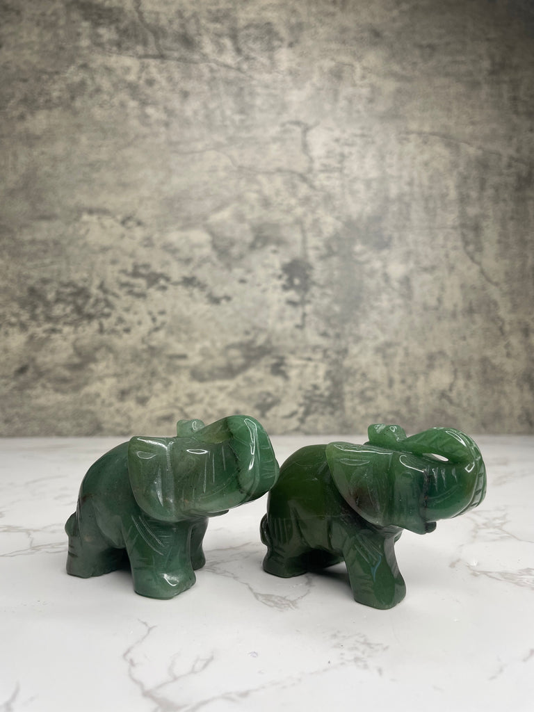 Green Aventurine Elephants