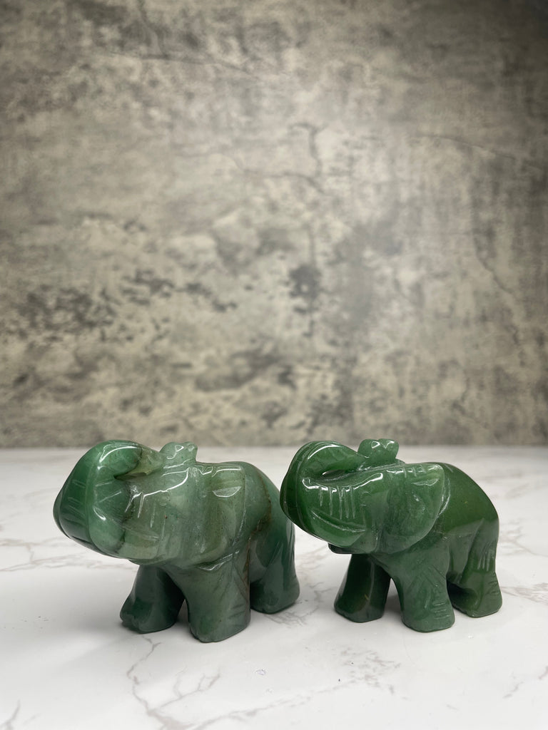 Green Aventurine Elephants