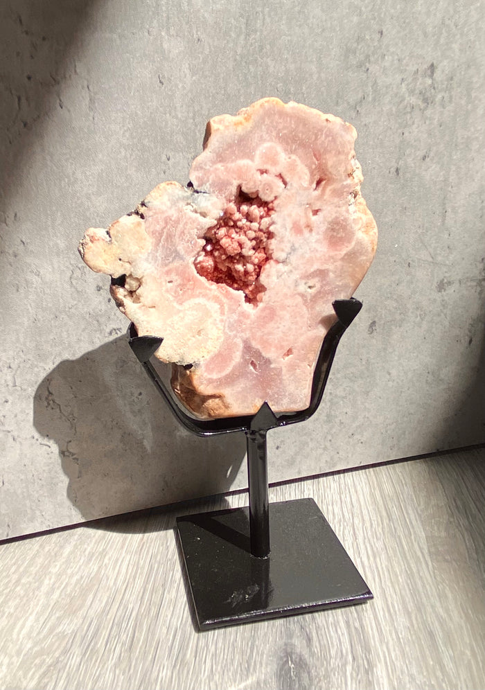 Pink Amethyst Druzy (On Stand)