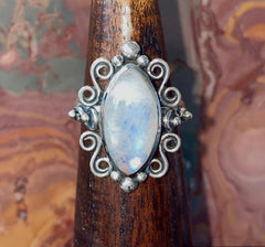 Sterling Silver Filigree Moonstone Ring