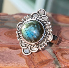Sterling Silver Labradorite Ring