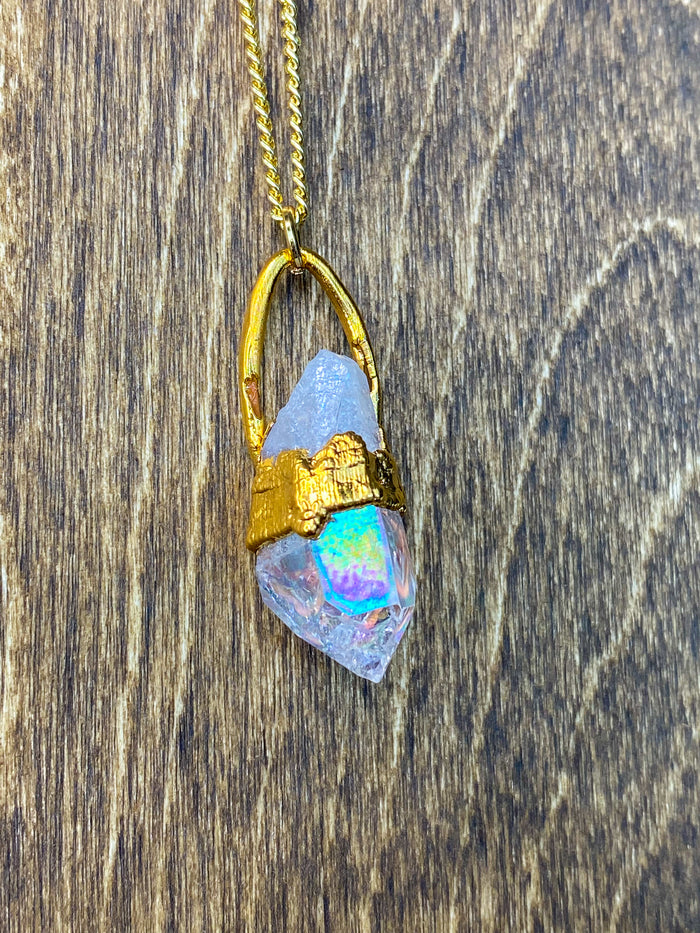 Double Angel Aura on 18" Gold Chain