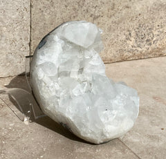 Gemmy Apophyllite and Calcite Specimen