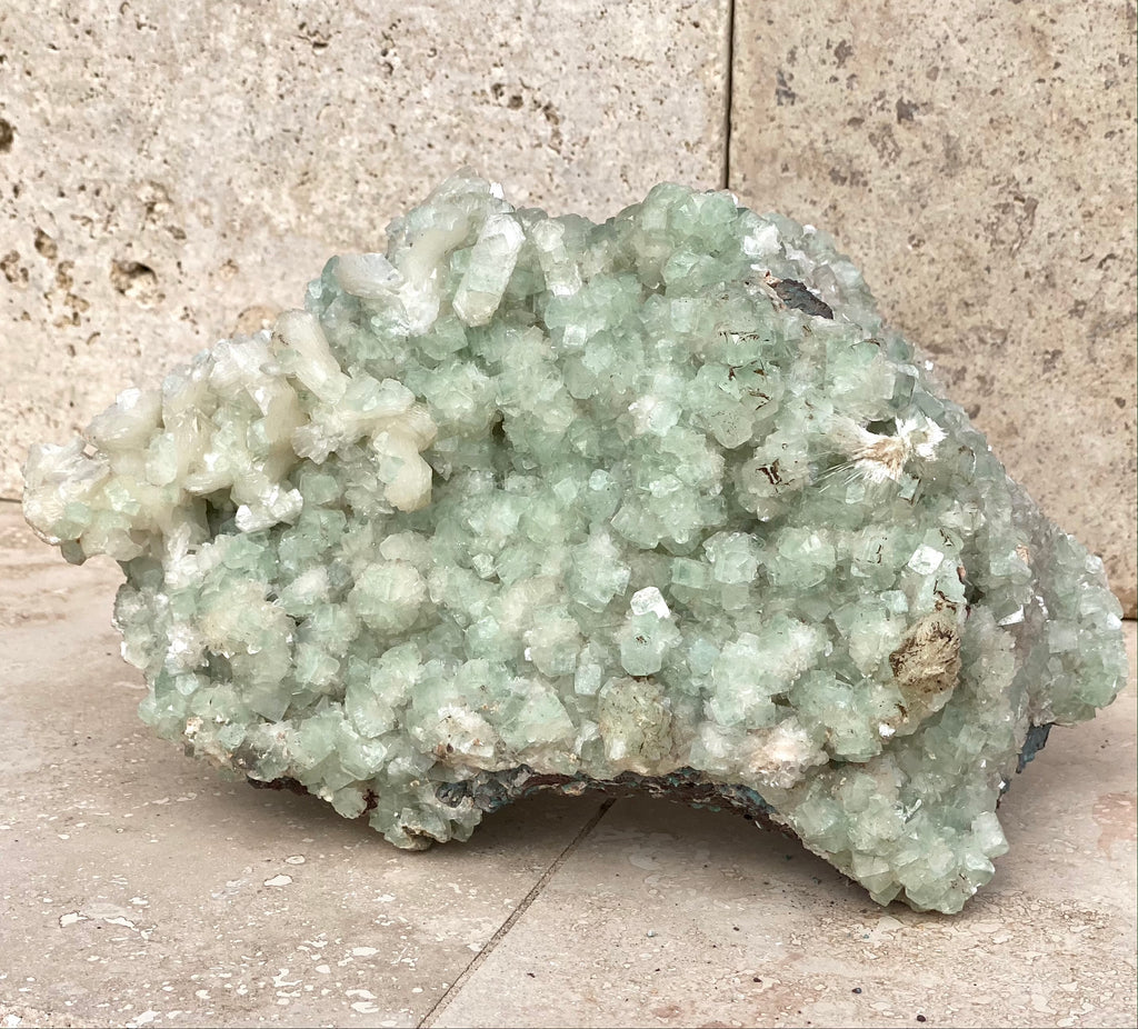 Mint Green Apophyllite, Stilbite, and Heulandite Specimen