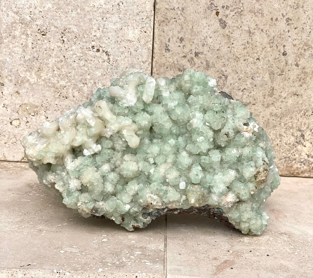 Mint Green Apophyllite, Stilbite, and Heulandite Specimen