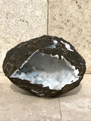 Apophyllite Druzy Geode CAVE, Quartz, and Blue Druzy Chalcedony Specimen