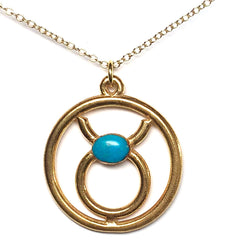 Taurus Turquoise 24k Gold Pendant