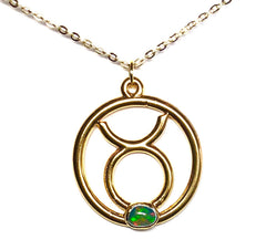 Taurus Ethiopian Opal 24k Gold Pendant