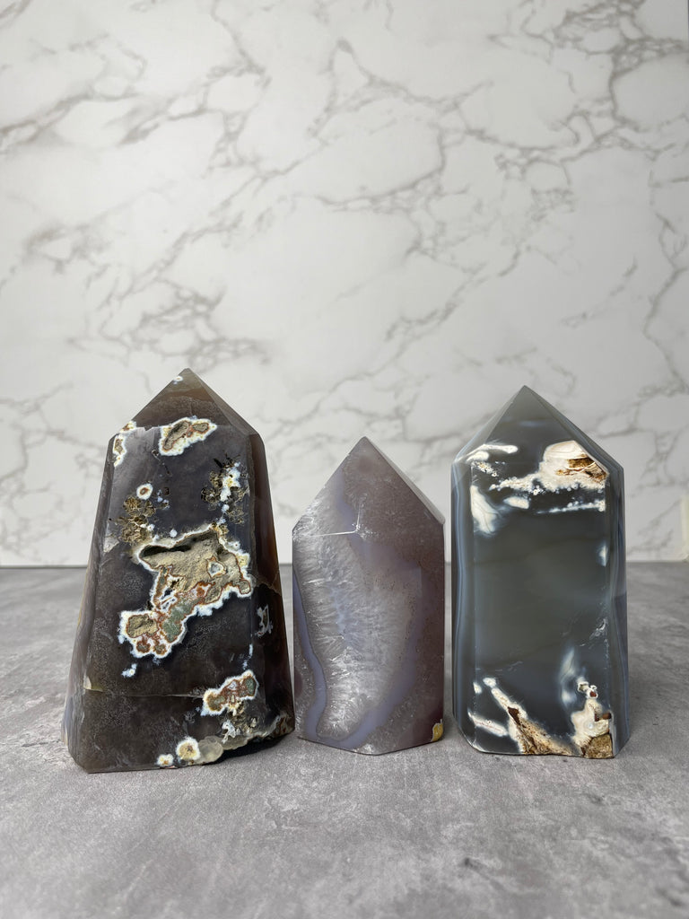 Druzy Agate Towers (Cool Tones)