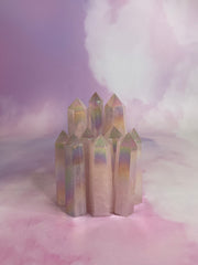 Aura Rose Quartz Points
