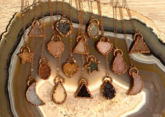 Amethyst Druzy Shaped Pendants